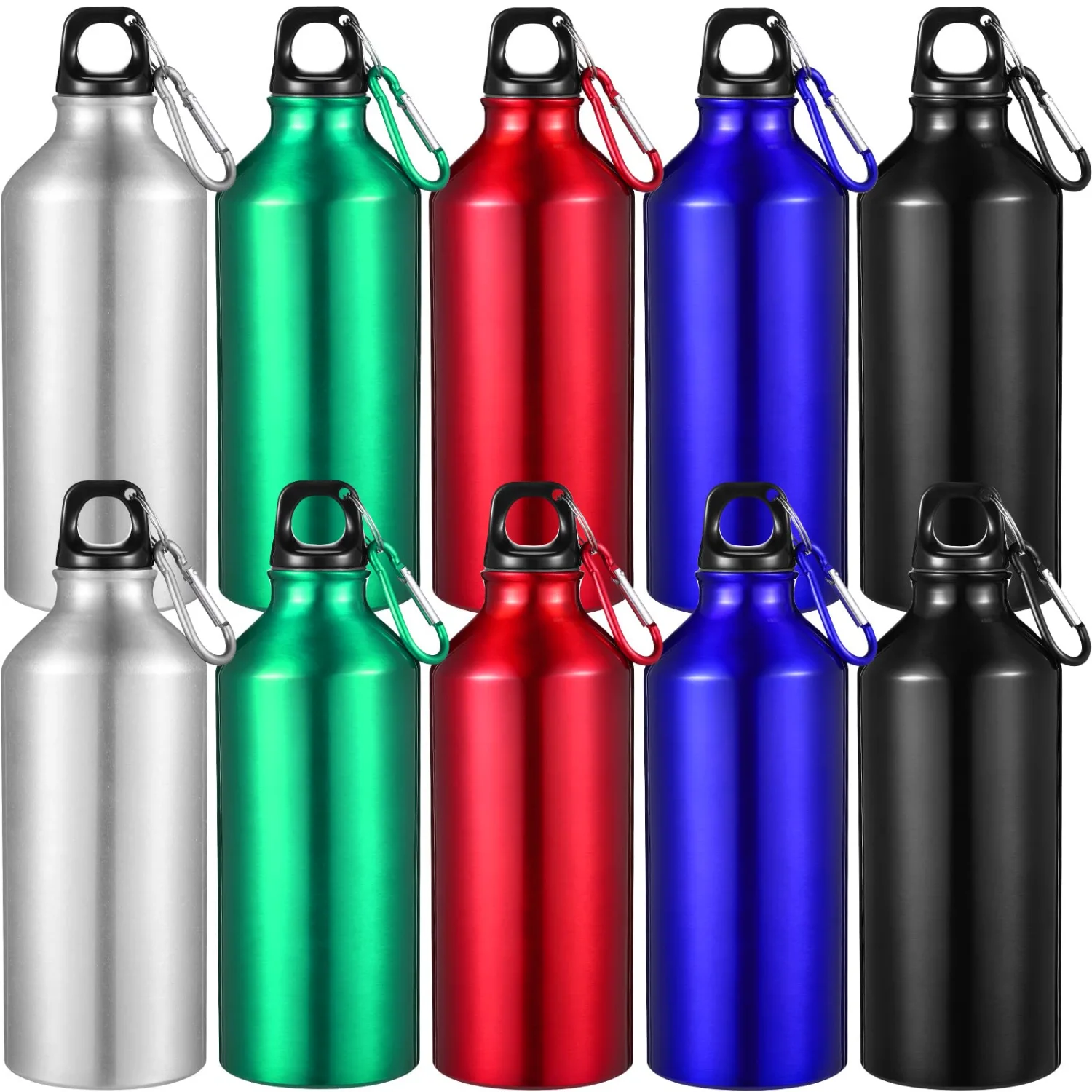CHENGU Aluminum water bottles, 20 oz, Assorted Color, 10 pcs