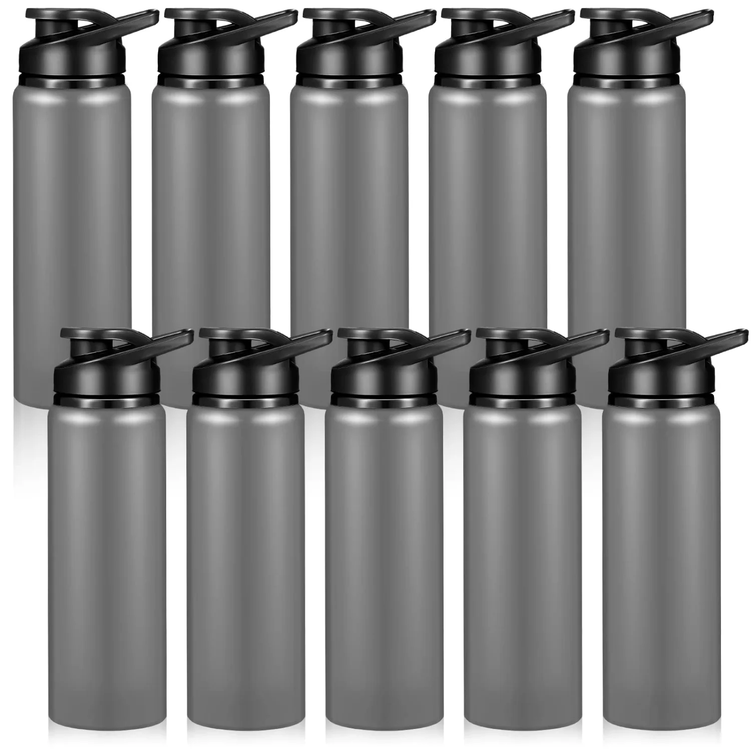 CHENGU Aluminum water bottles, 25 oz, Gray, 10 pcs