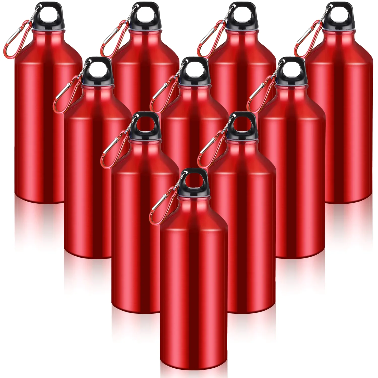 CHENGU Aluminum water bottles, 20 oz, Red, 10 pcs