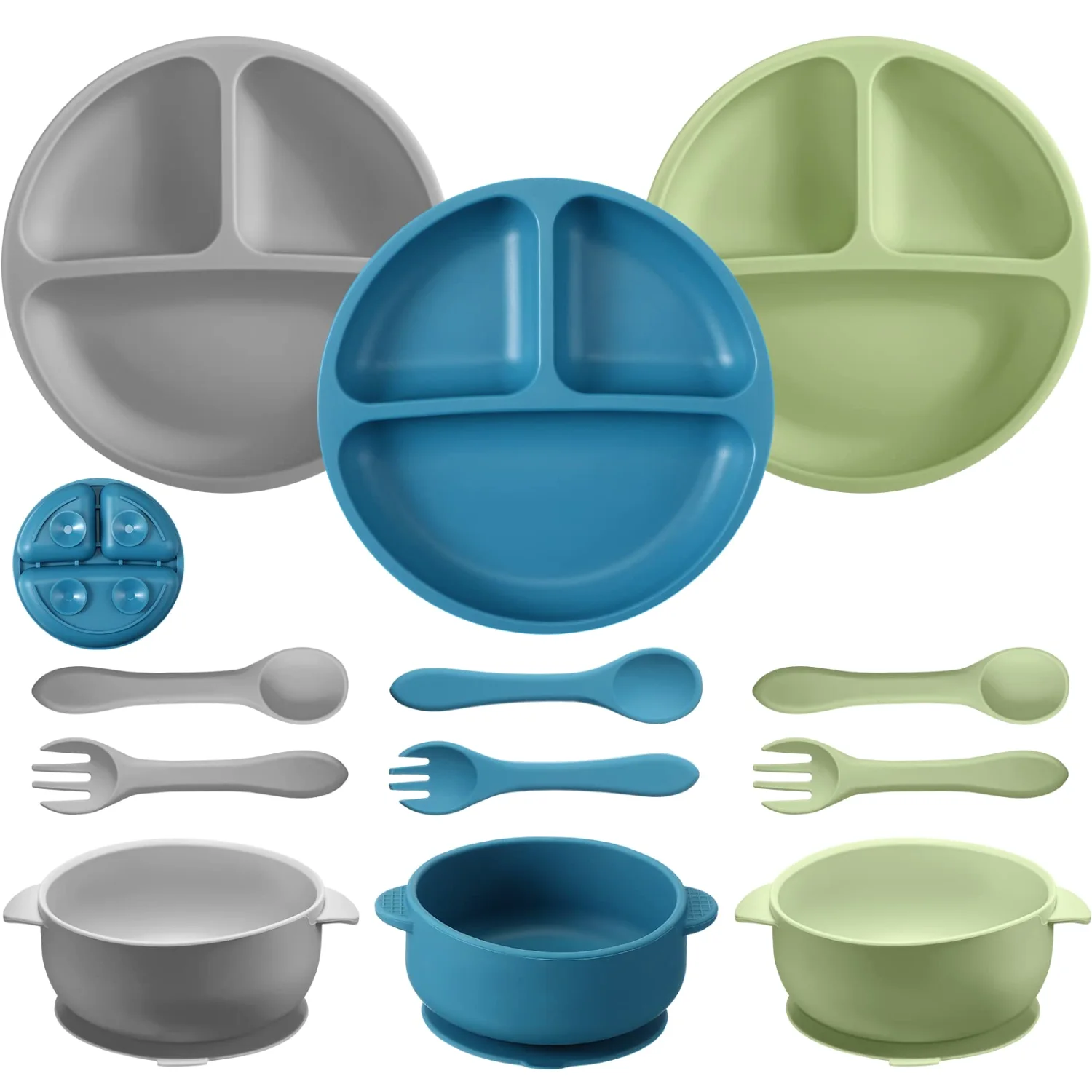 CHENGU Kids mealtime, Matte Colors, 9 pcs