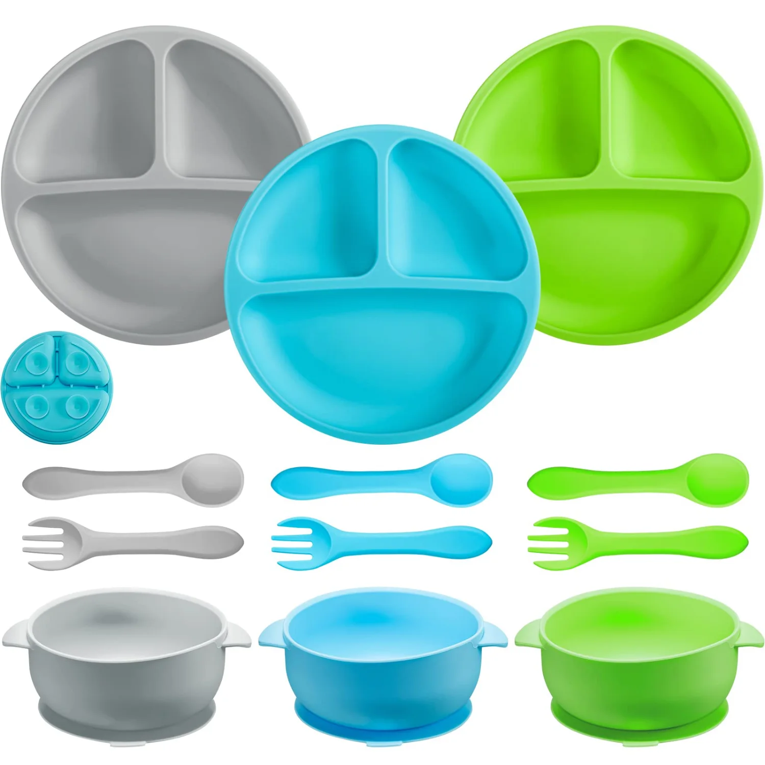 CHENGU Kids mealtime, Bright Colors, 12 pcs