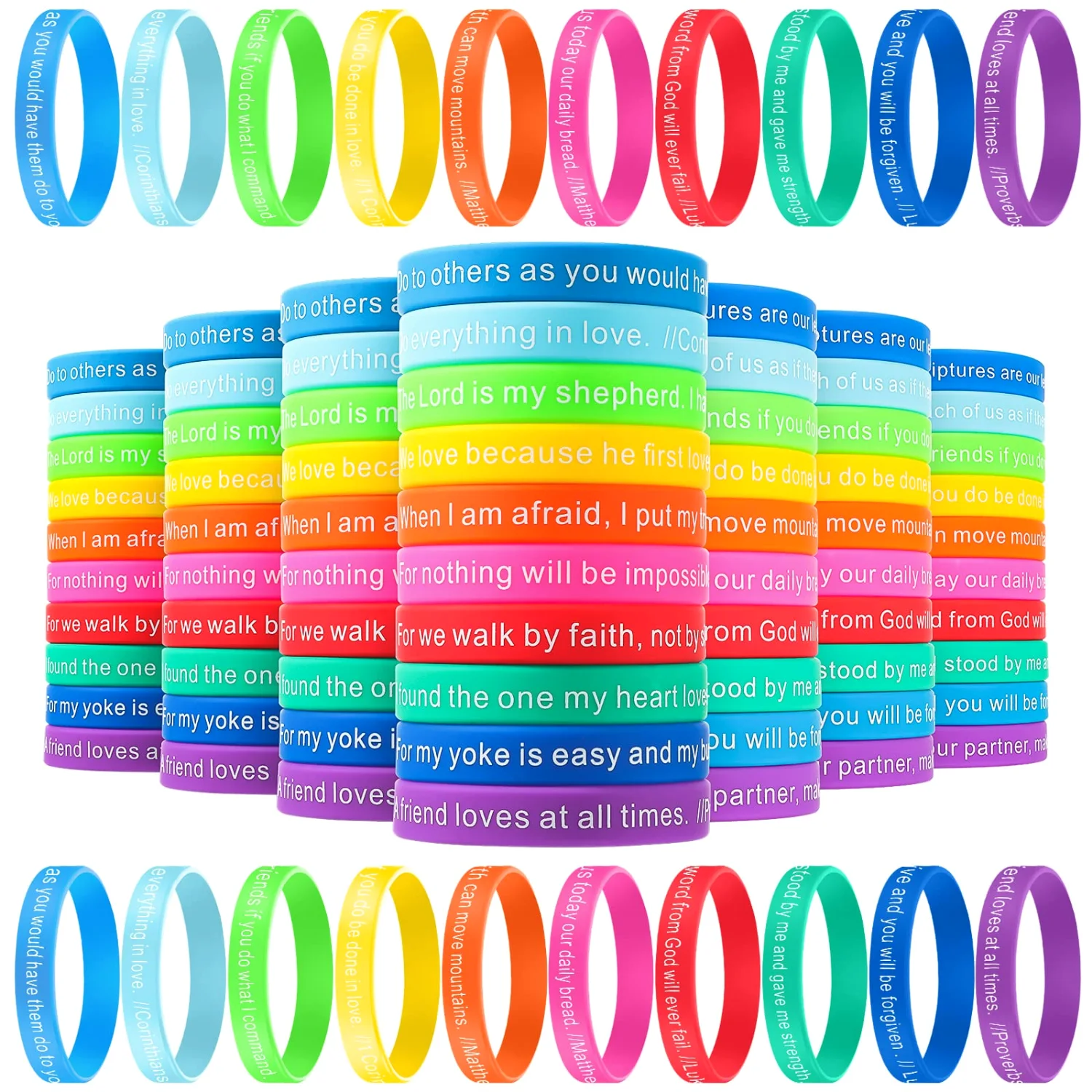 CHENGU Bible verse silicone bracelets
