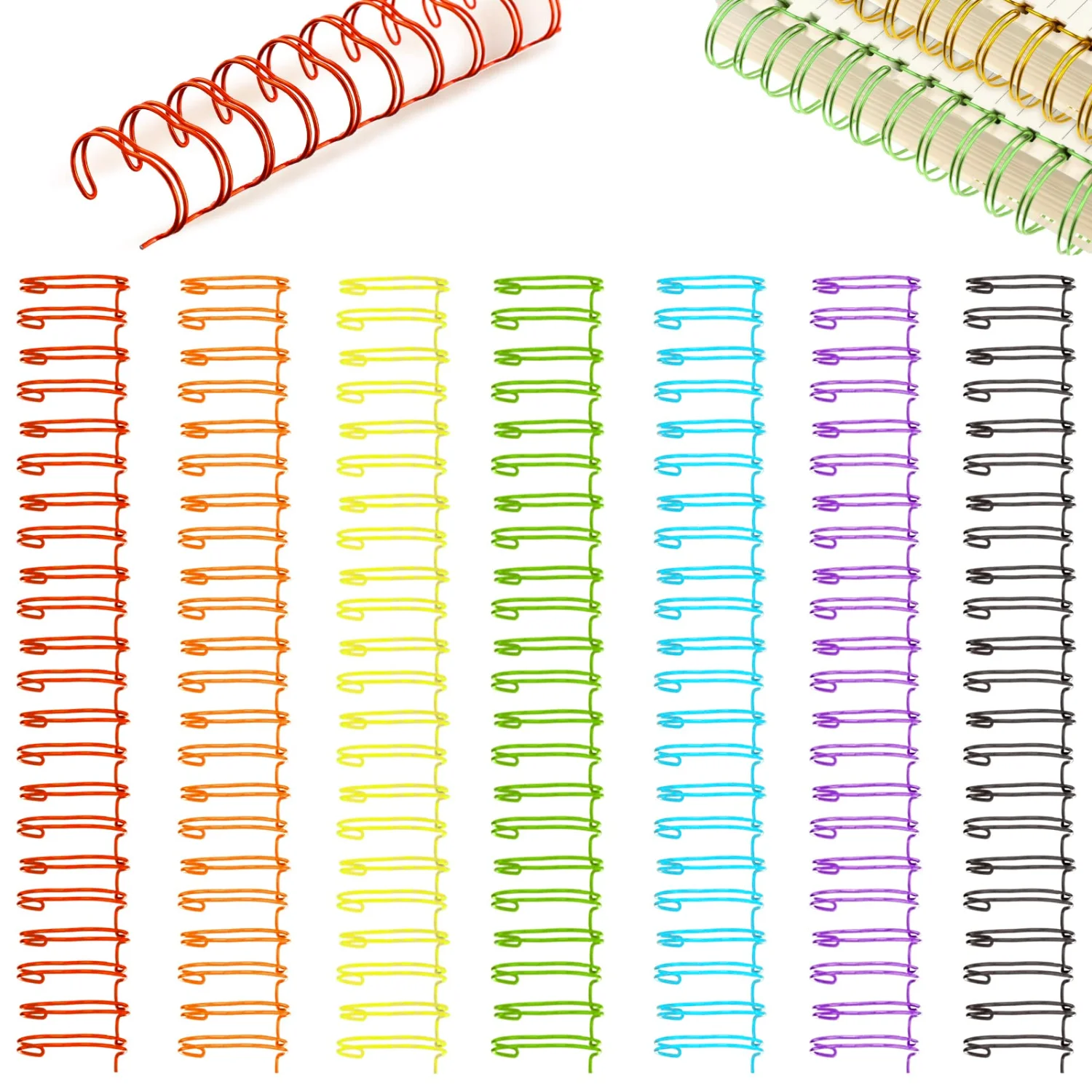 CHENGU Double loop binding coils, Multi Colors, 9/16 Inch