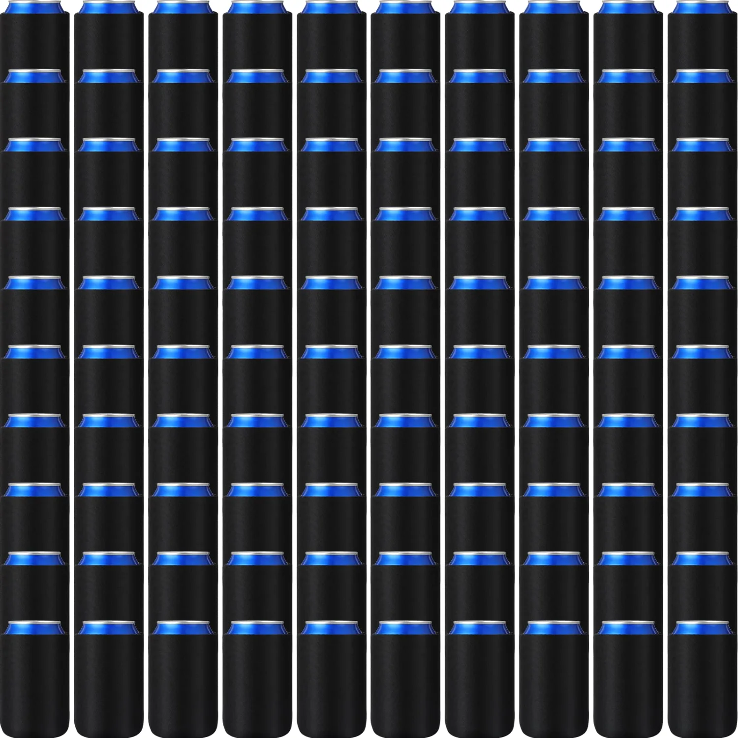 CHENGU Blank neoprene can cooler sleeves, Beer, Black, 100 pcs