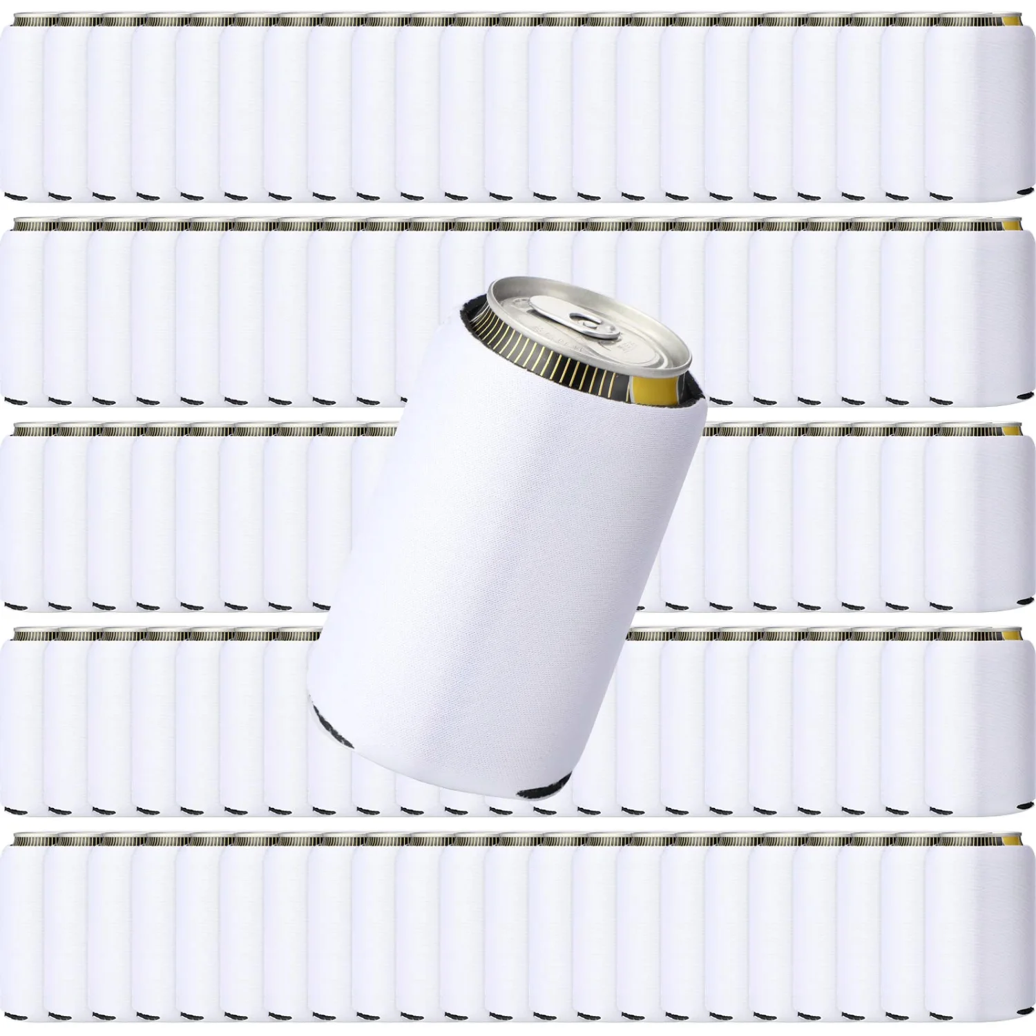CHENGU Blank neoprene can cooler sleeves, Blank, White, 100 pcs