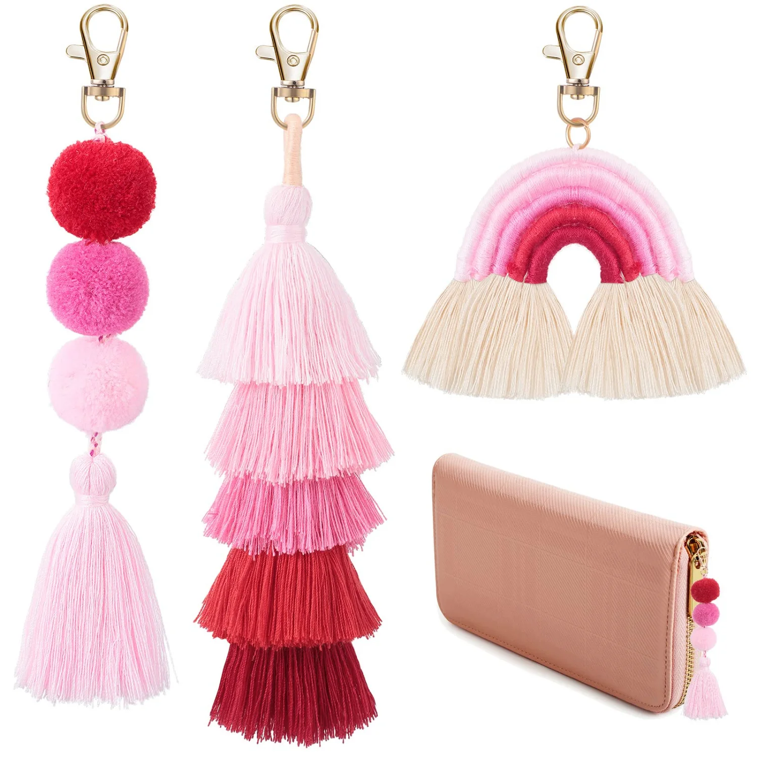 CHENGU Boho rainbow keychains