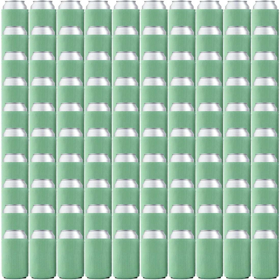 CHENGU Blank neoprene can cooler sleeves, Blank, Sage Green, 100 pcs, view 2