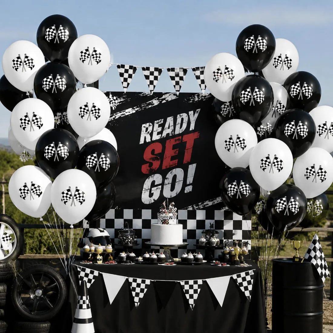 CHENGU Checkered latex balloons, view 4