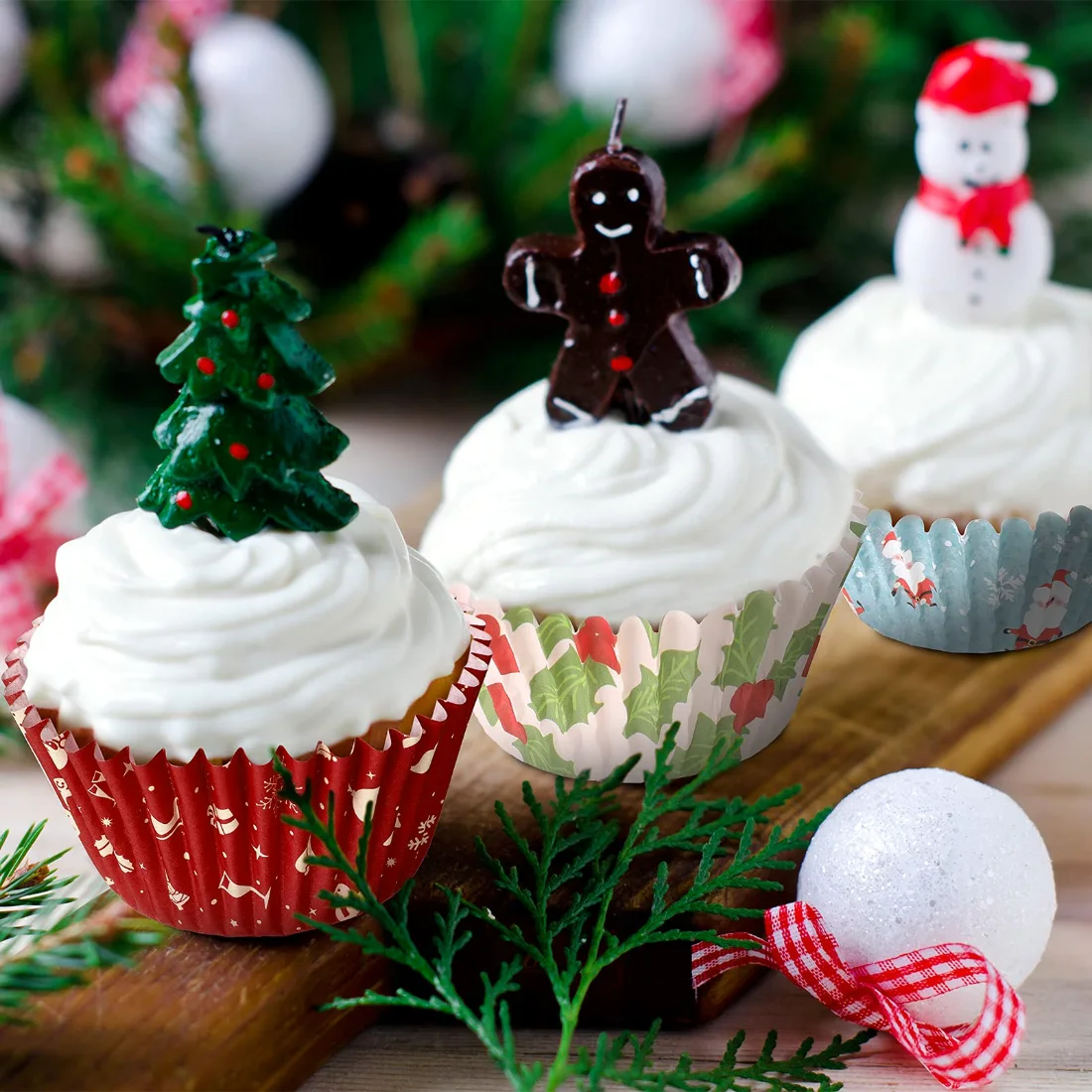 CHENGU Christmas cupcake liners, Classic Styles, view 3
