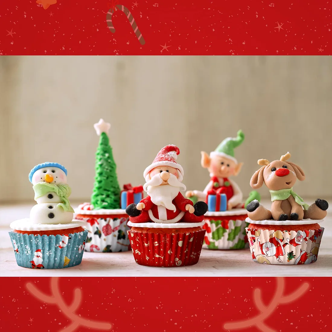 CHENGU Christmas cupcake liners, Classic Styles, view 4