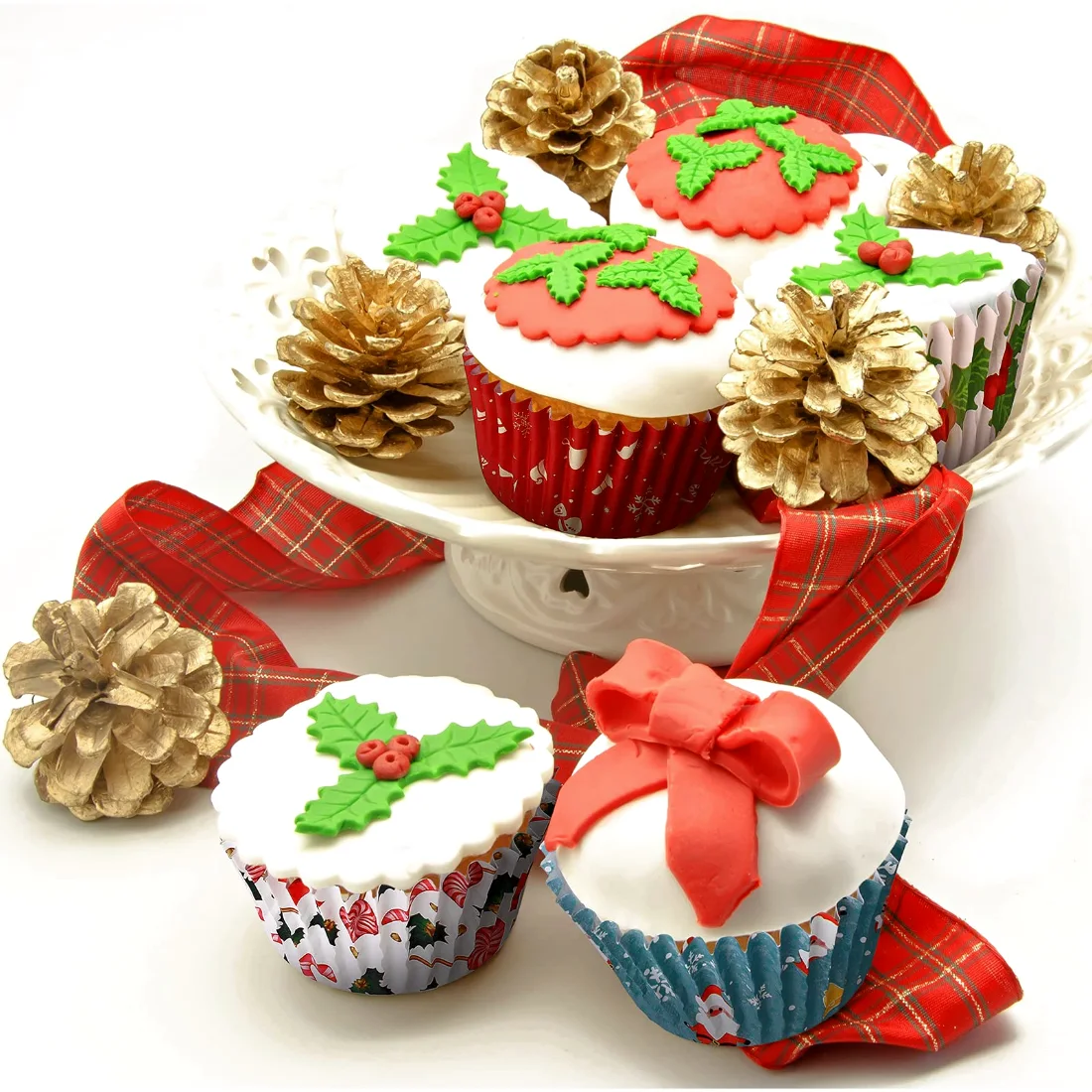 CHENGU Christmas cupcake liners, Classic Styles, view 5