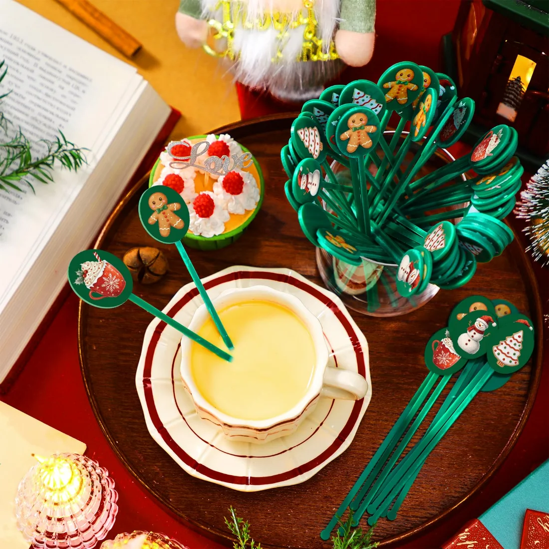 CHENGU Seasonal coffee stirrers, Christmas, 60 pcs, view 2