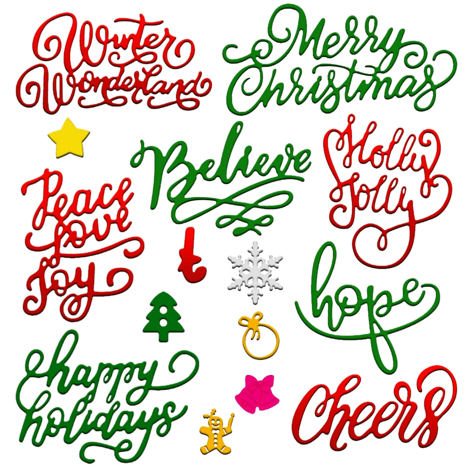 CHENGU Christmas words cutting dies