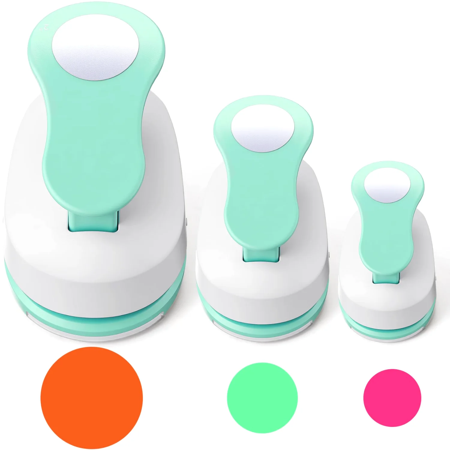 CHENGU Large hole punch set, Mint Green, Circle