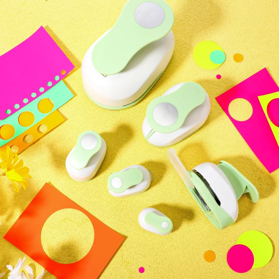 CHENGU Hole punches, Green, Circle, view 2