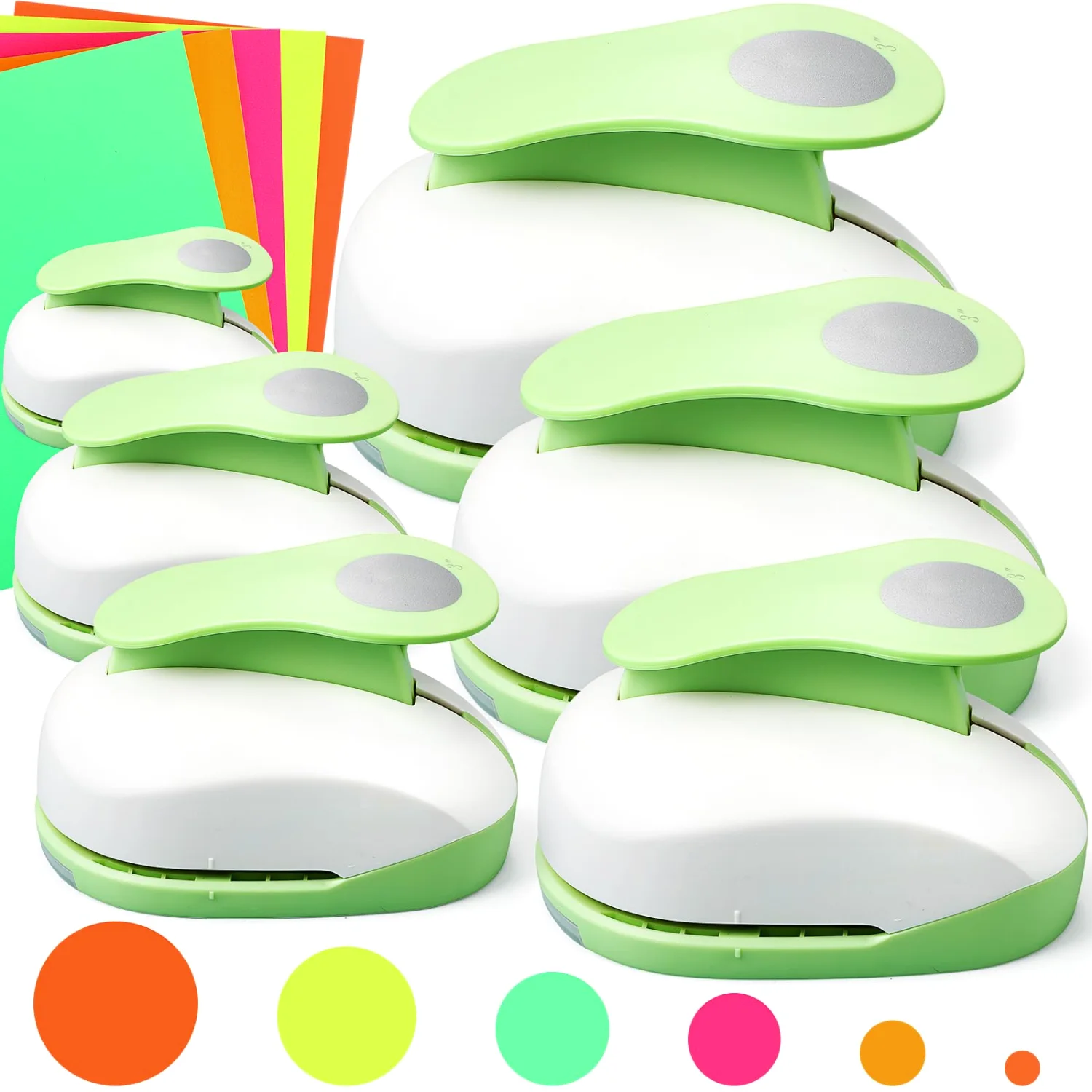 CHENGU Hole punches, Green, Circle
