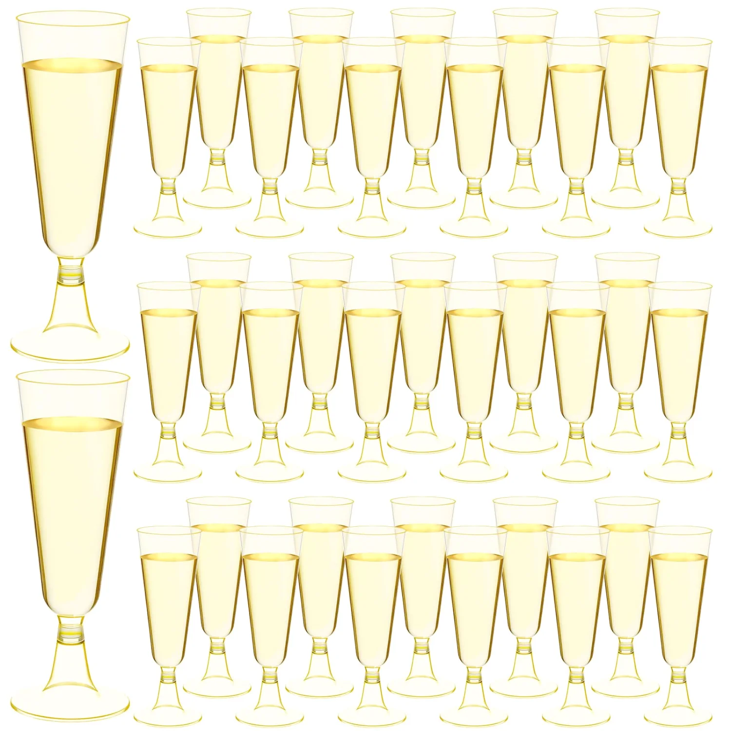 CHENGU Champagne flutes, Clear Gold