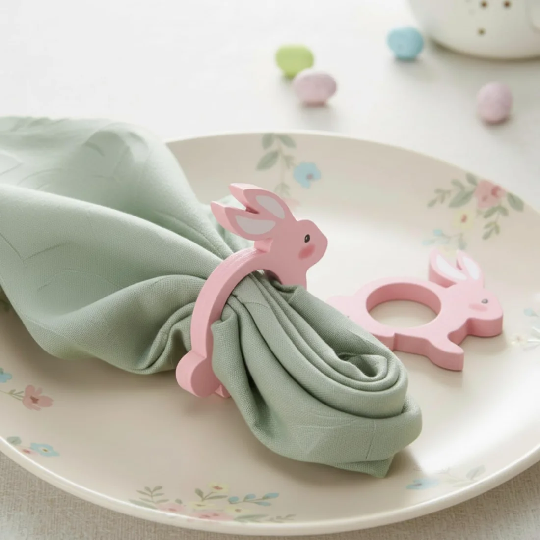 CHENGU Napkin rings, 12 pcs, Colorful, Rabbit, view 2