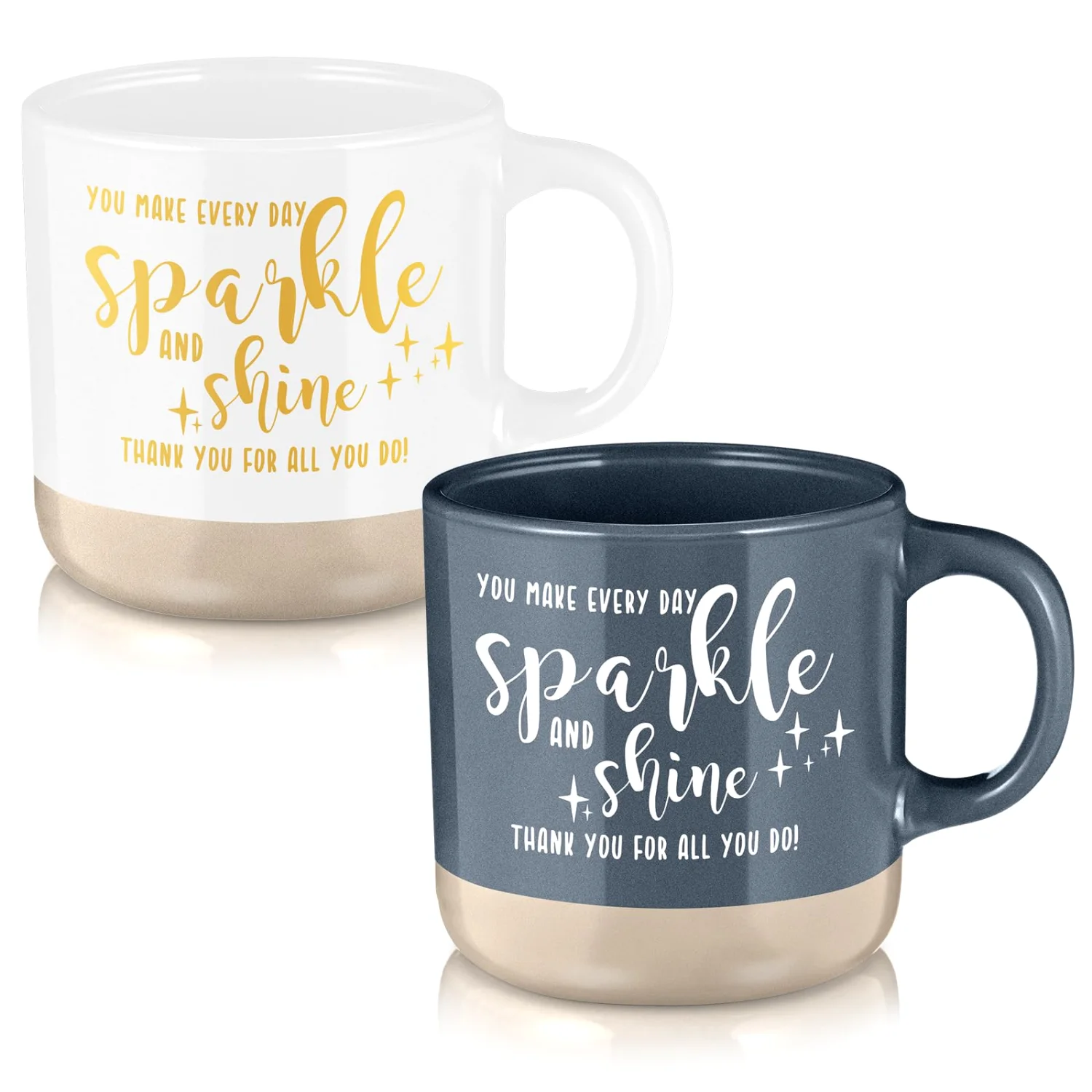 CHENGU Appreciation coffee mugs, Multicolor, Words, 2 pcs