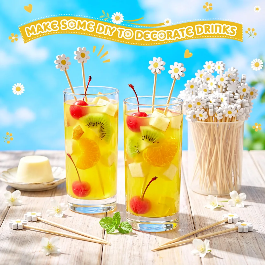 CHENGU Cocktail picks, 400 pcs, Daisy, view 3