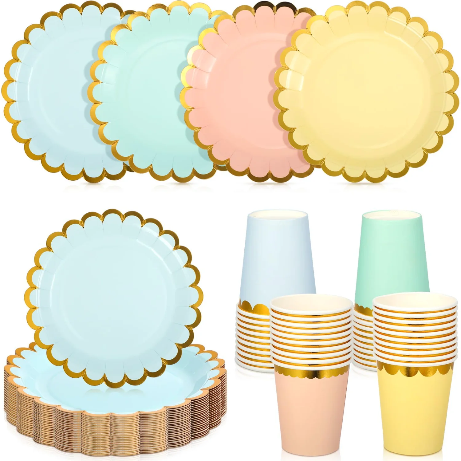 CHENGU Party cups, 80 to 160 pcs, Solid, 160 pcs