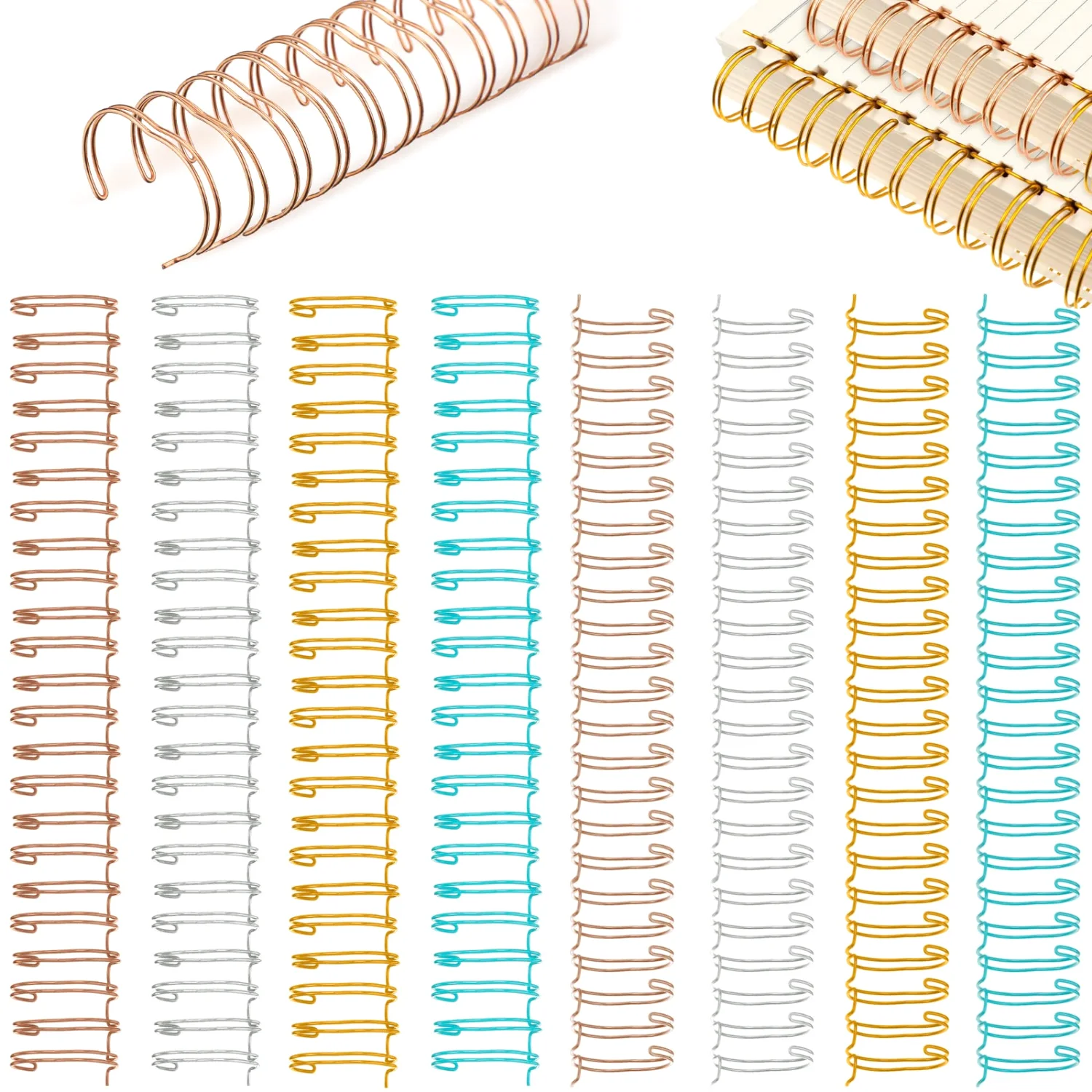 CHENGU Double loop binding coils, Fresh Colors, 1 Inch