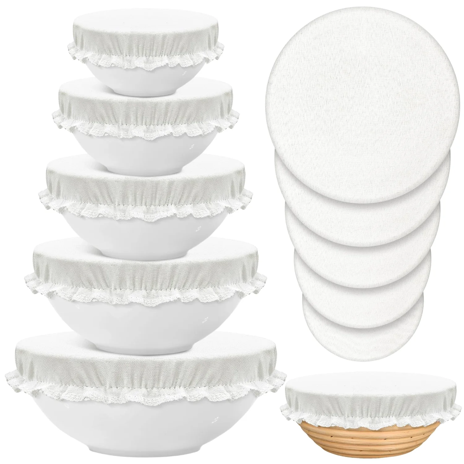 CHENGU Fabric bowl covers, Linen