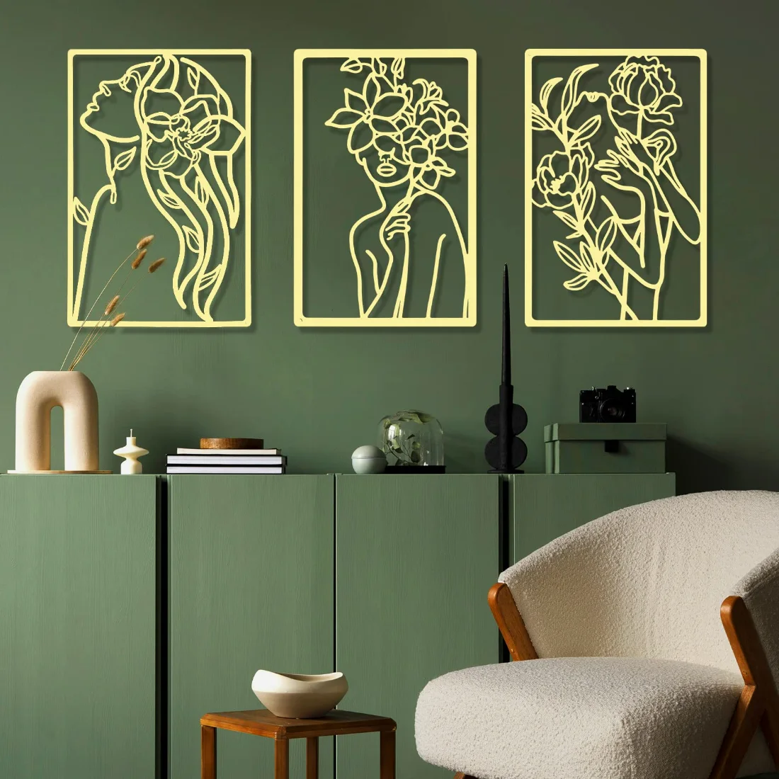CHENGU Wall art and home decor, 3 pcs, 12.99 x 11.1 inches, Floral, view 4