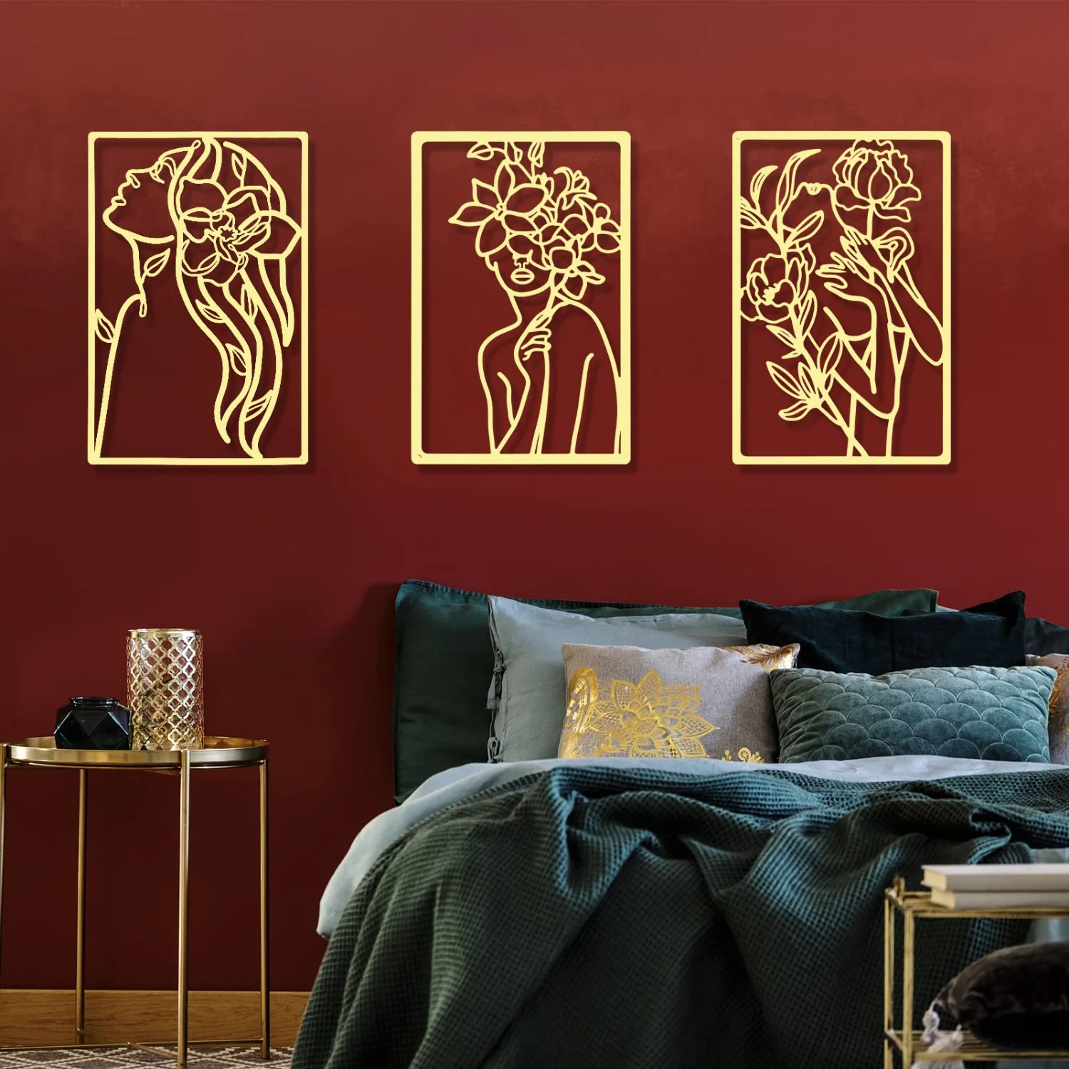 CHENGU Wall art and home decor, 3 pcs, 12.99 x 11.1 inches, Floral