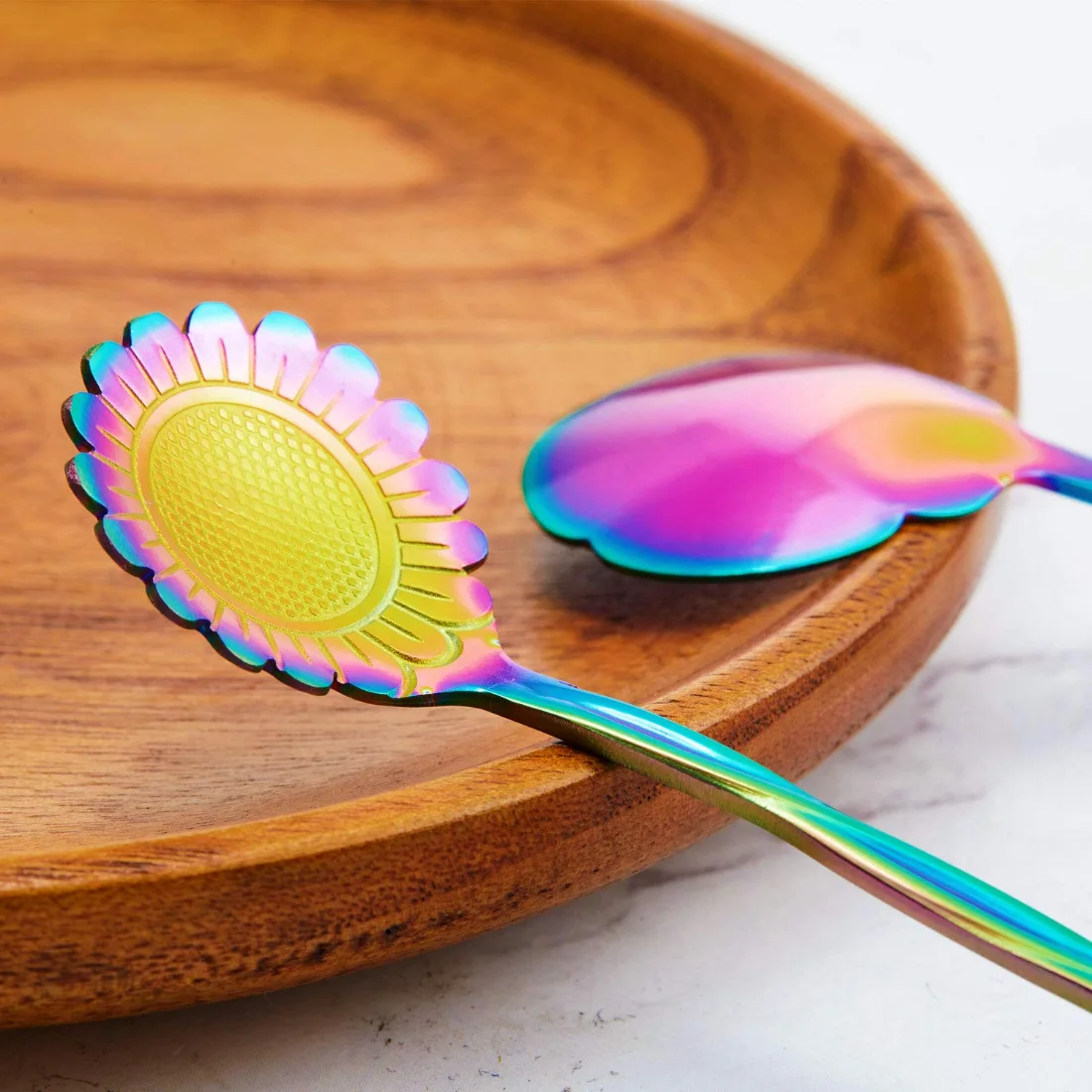 CHENGU Flower coffee spoons, Rainbow, view 3