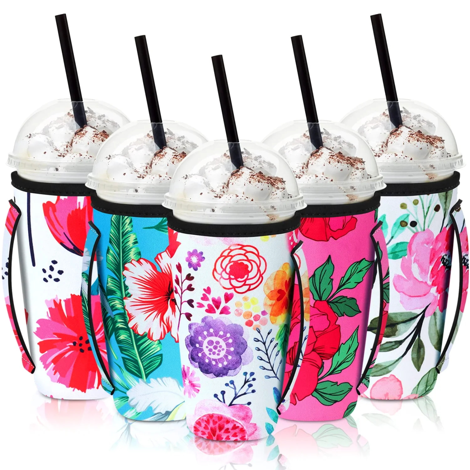 CHENGU Flower patterned coffee sleeves, Fresh