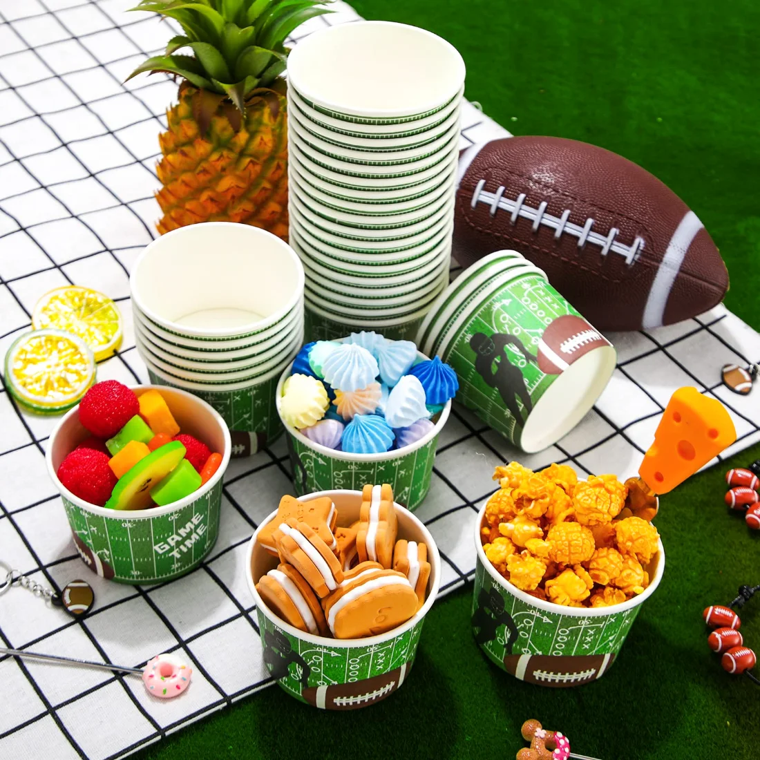 CHENGU Football snack bowls, Cool, 48 pcs, view 2