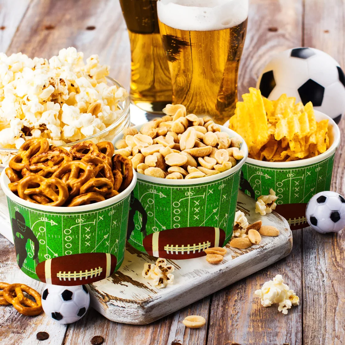 CHENGU Football snack bowls, Cool, 48 pcs, view 3