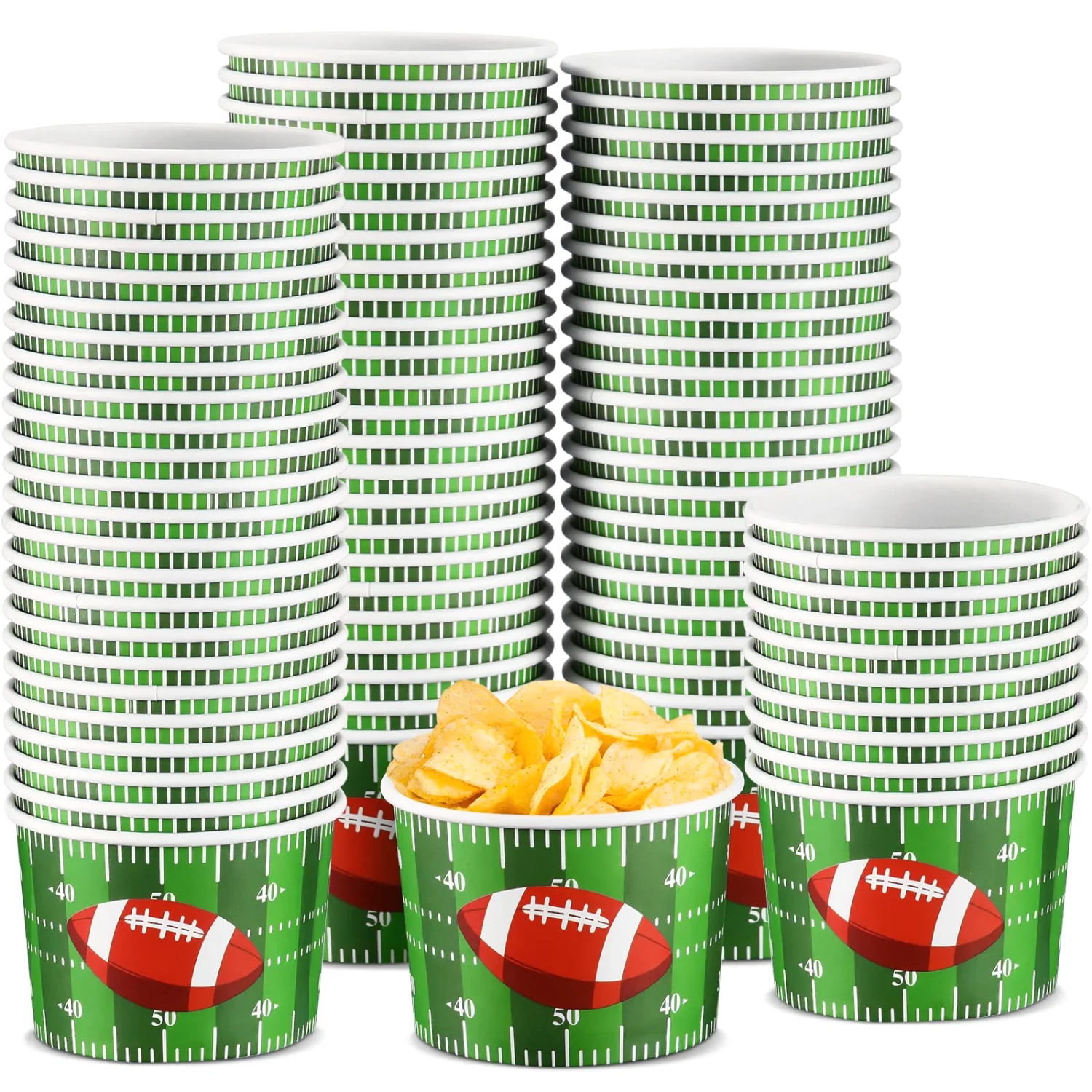CHENGU Football snack bowls, Green, 96 pcs