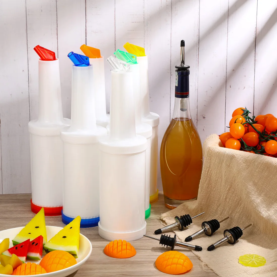 CHENGU Bar juice pour bottles, 34 oz, Multi Colors, 12 pcs, view 4
