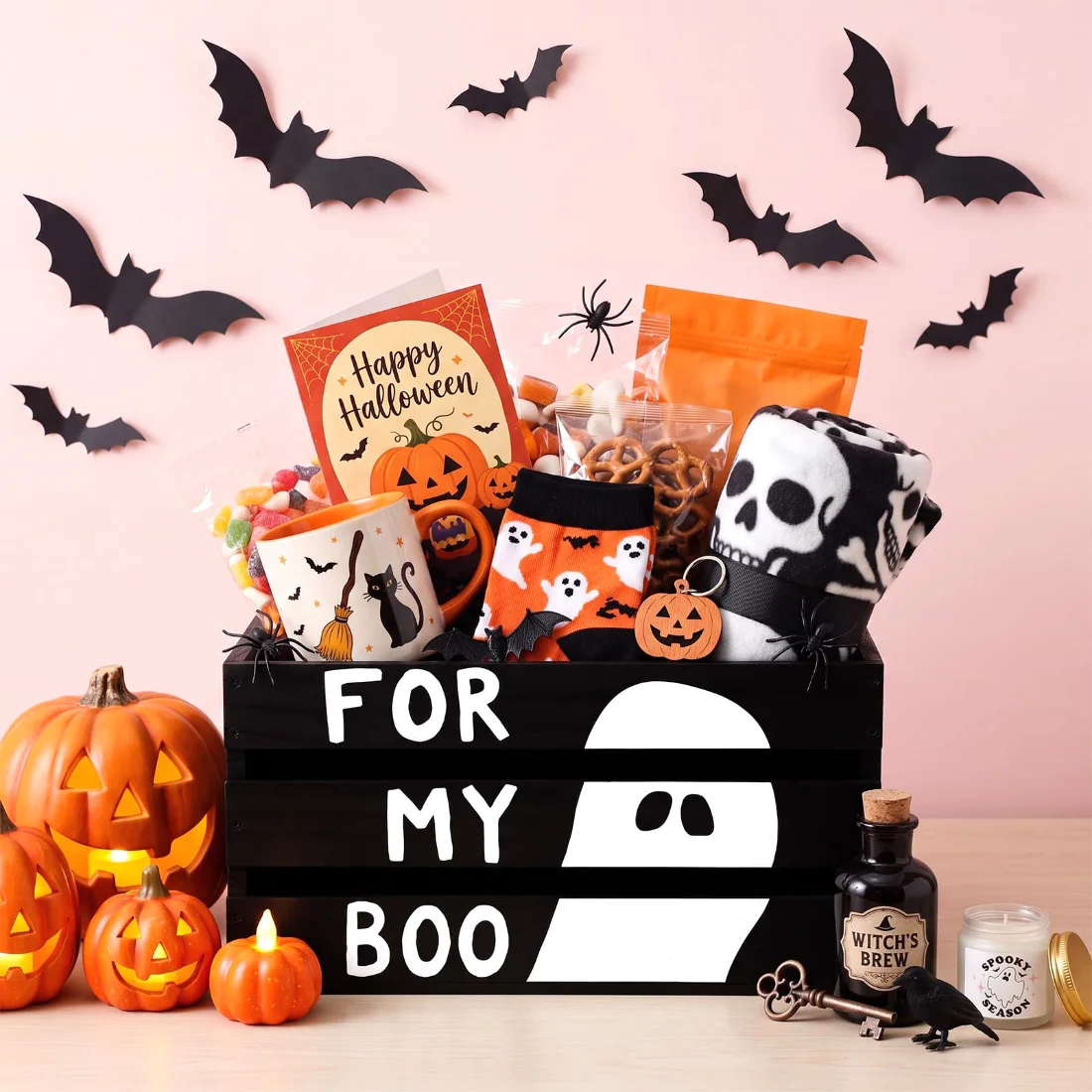 CHENGU Ghost design Halloween wooden crates, view 2