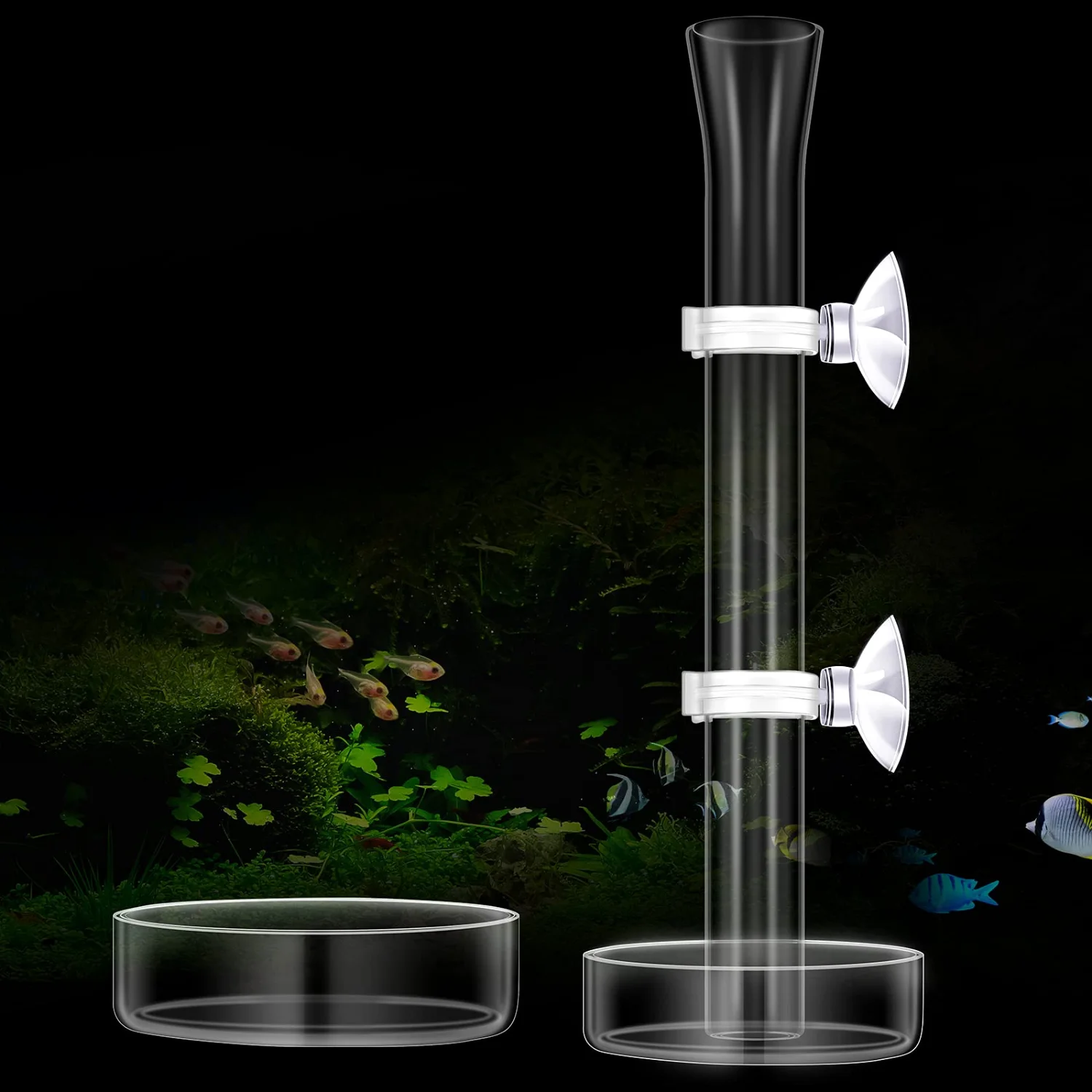 CHENGU Shrimp feeding tube and dish, 8" + 2 Tray