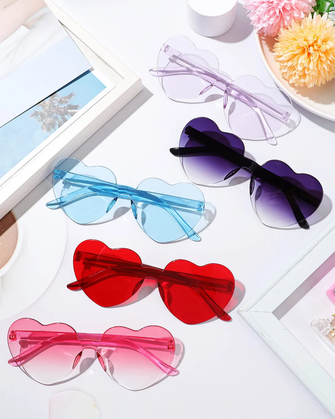 CHENGU Heart shape rimless sunglasses, view 2