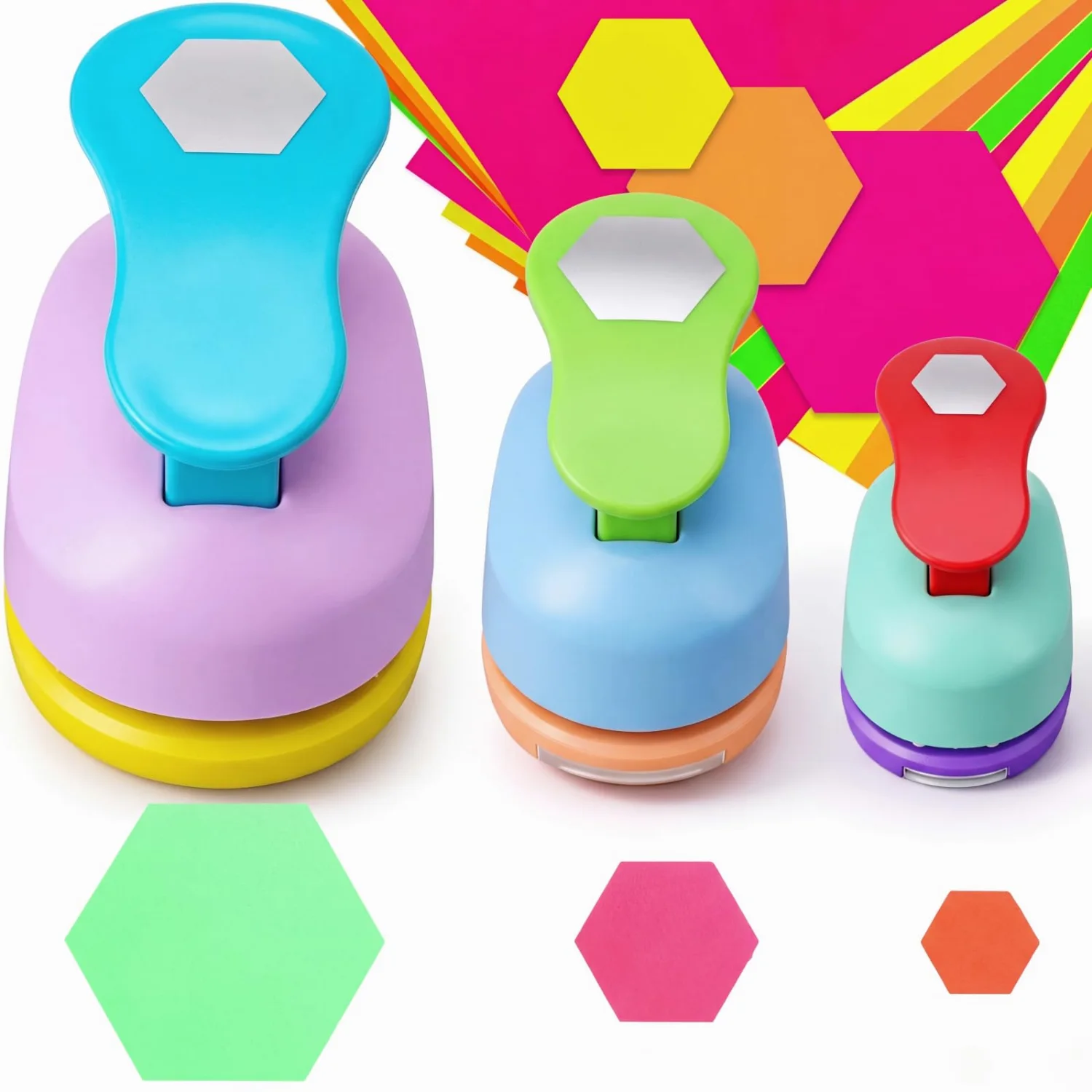 CHENGU Large hole punch set, Random, Hexagon