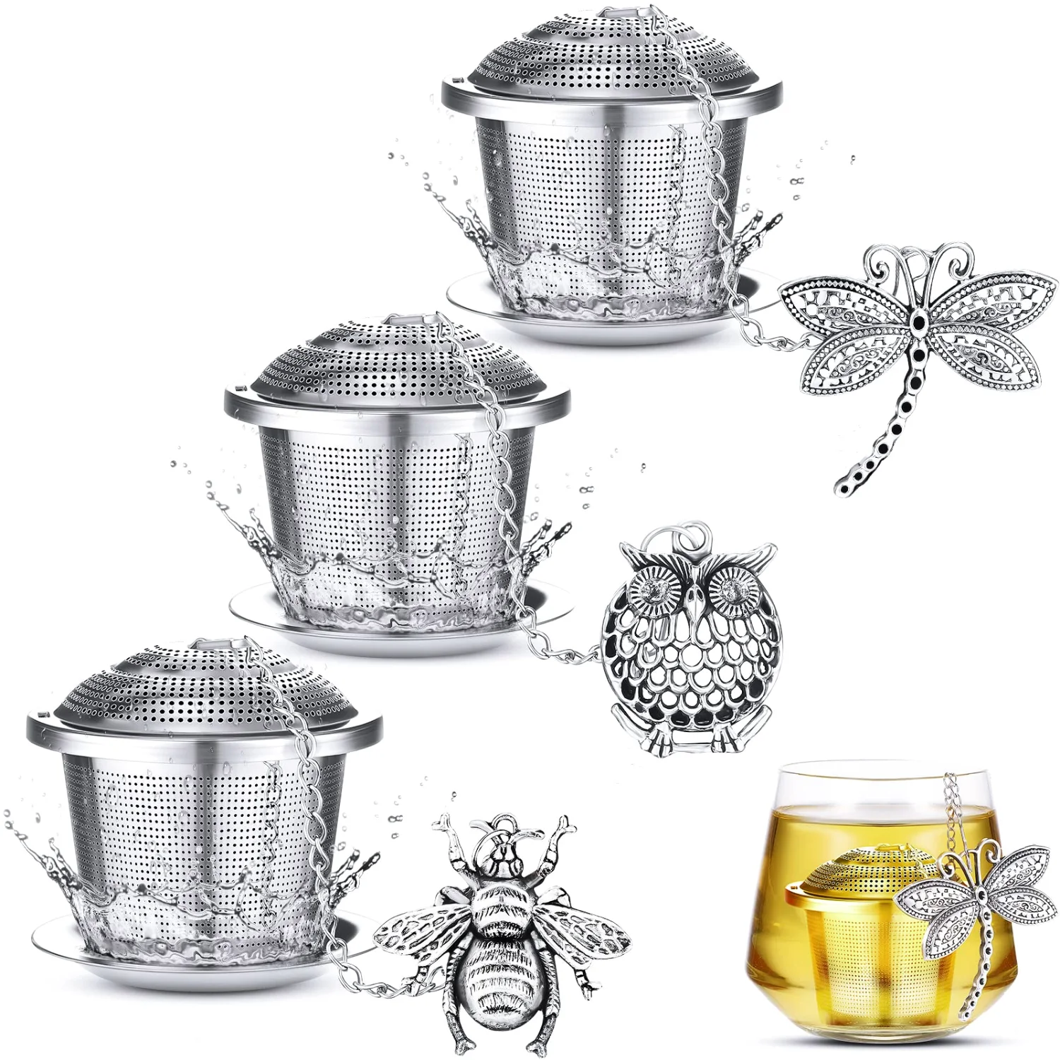 CHENGU Stainless steel tea infusers, Insects