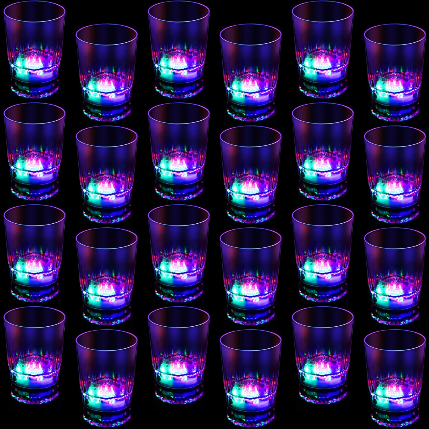 CHENGU Shot glasses, 24 to 96 pcs, Led, Clear, 24 pcs