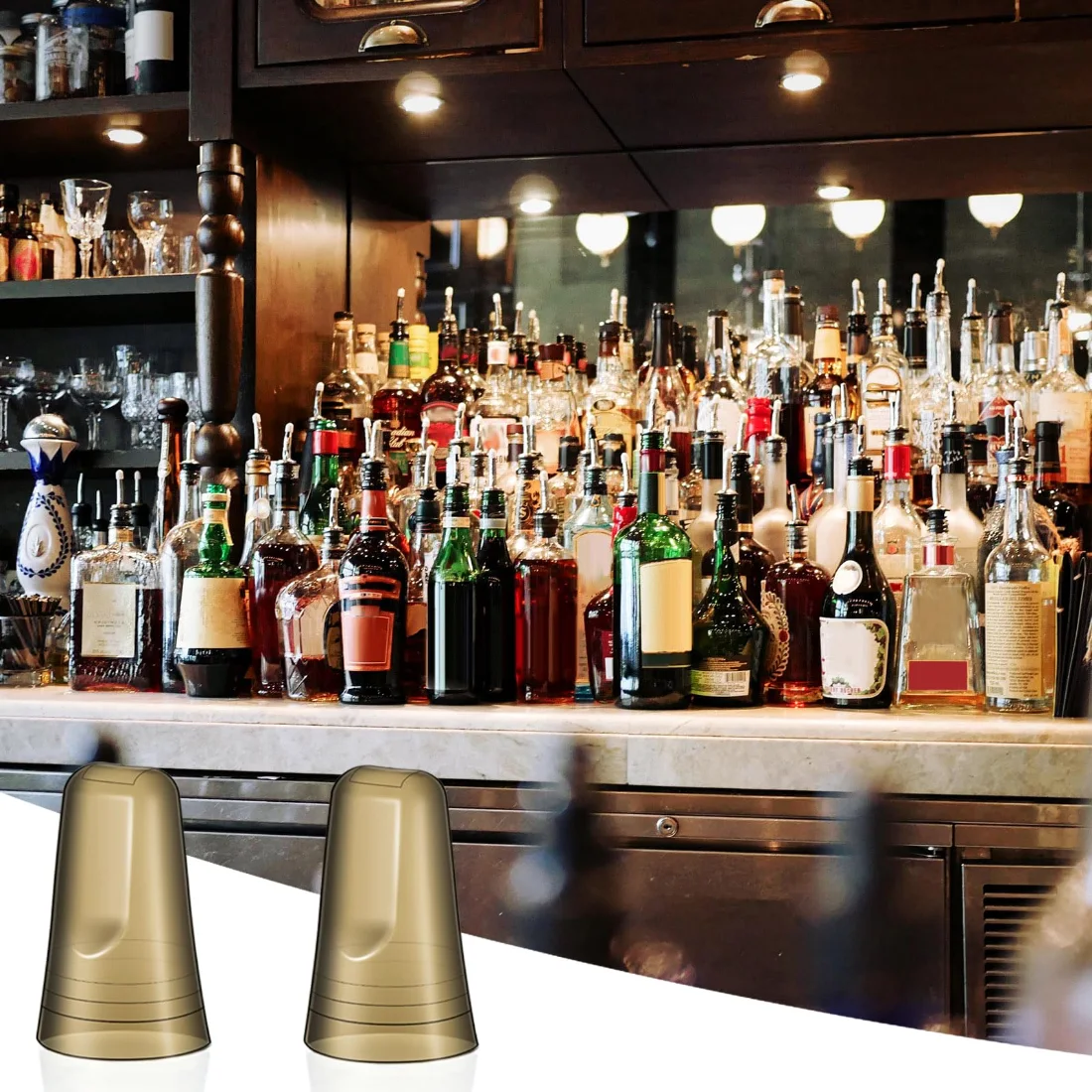 CHENGU Liquor bottle pour spout covers, Champagne, 24 pcs, view 4