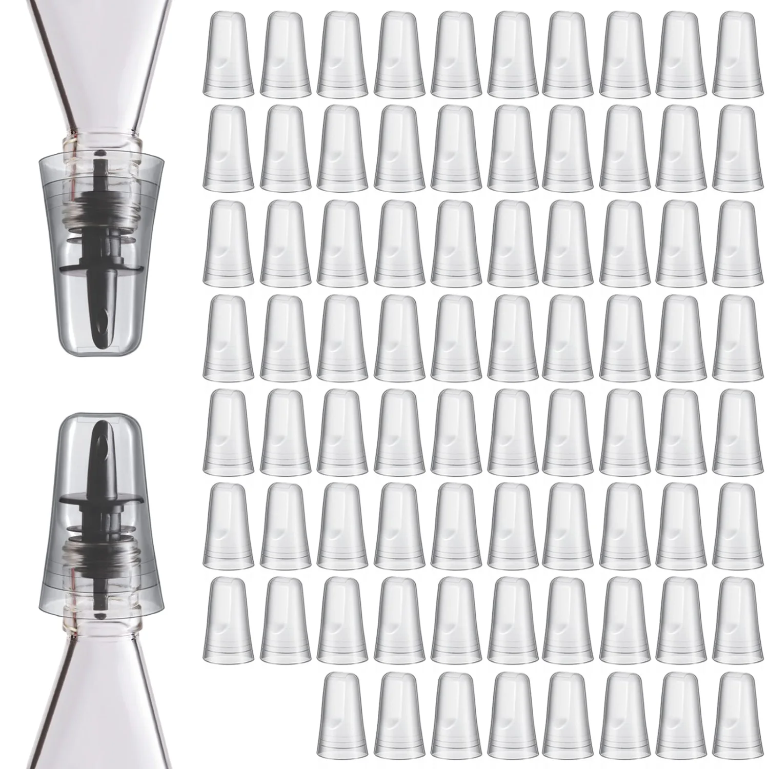CHENGU Pour spout covers, Clear, 80 pcs