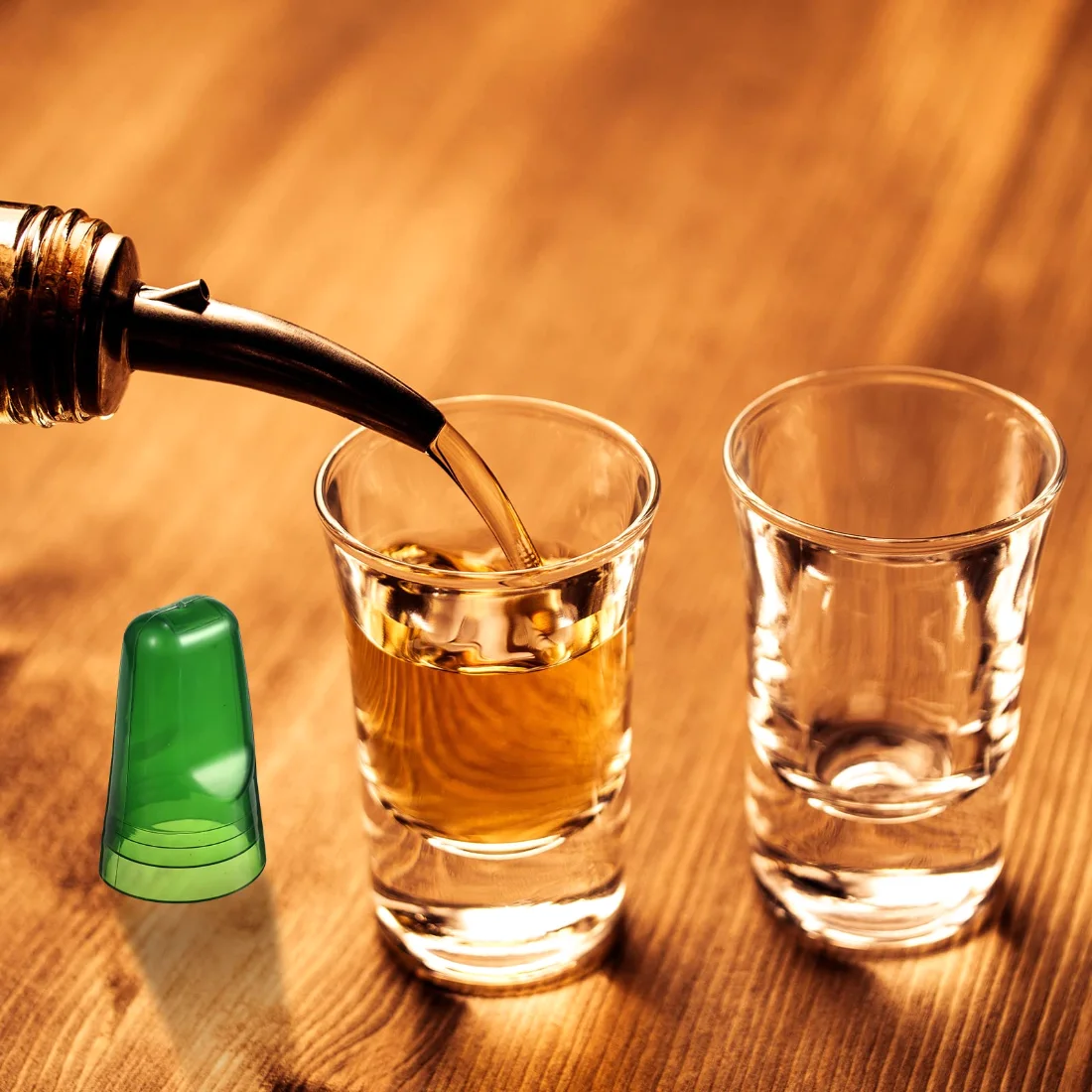 CHENGU Liquor bottle pour spout covers, Green, 24 pcs, view 2