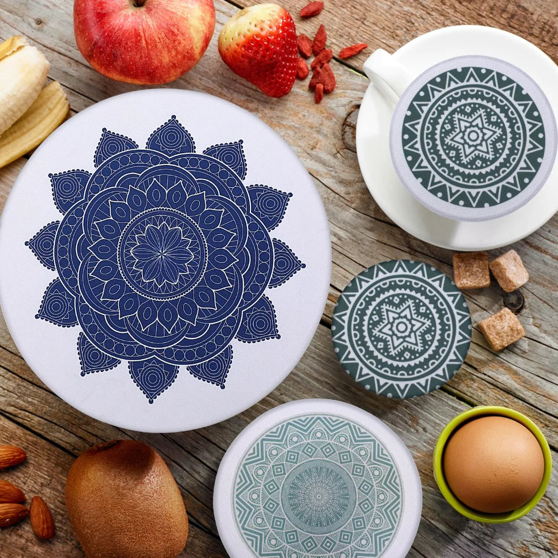 CHENGU Bowl covers, Mandala, Classic Color, view 2