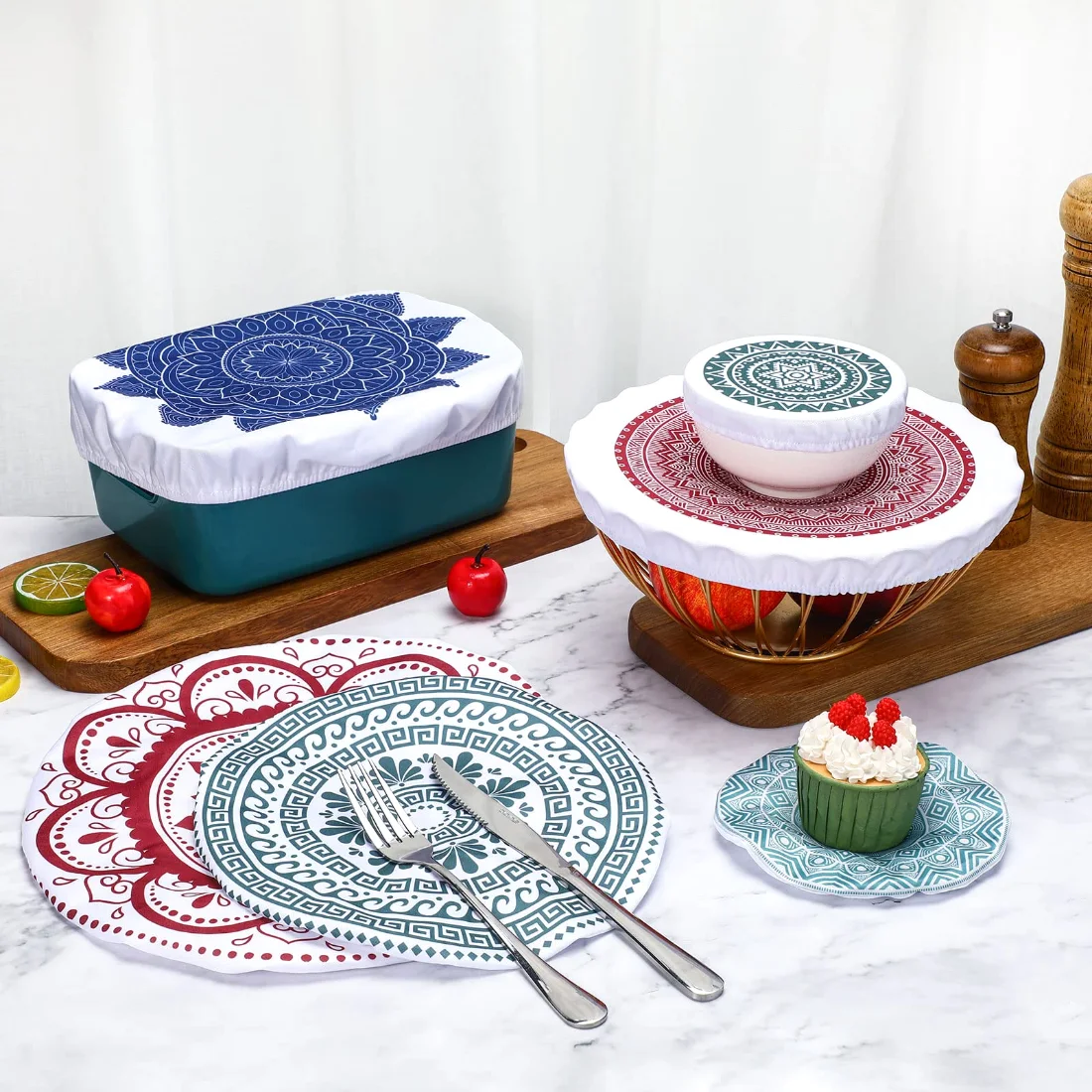 CHENGU Bowl covers, Mandala, Classic Color, view 3