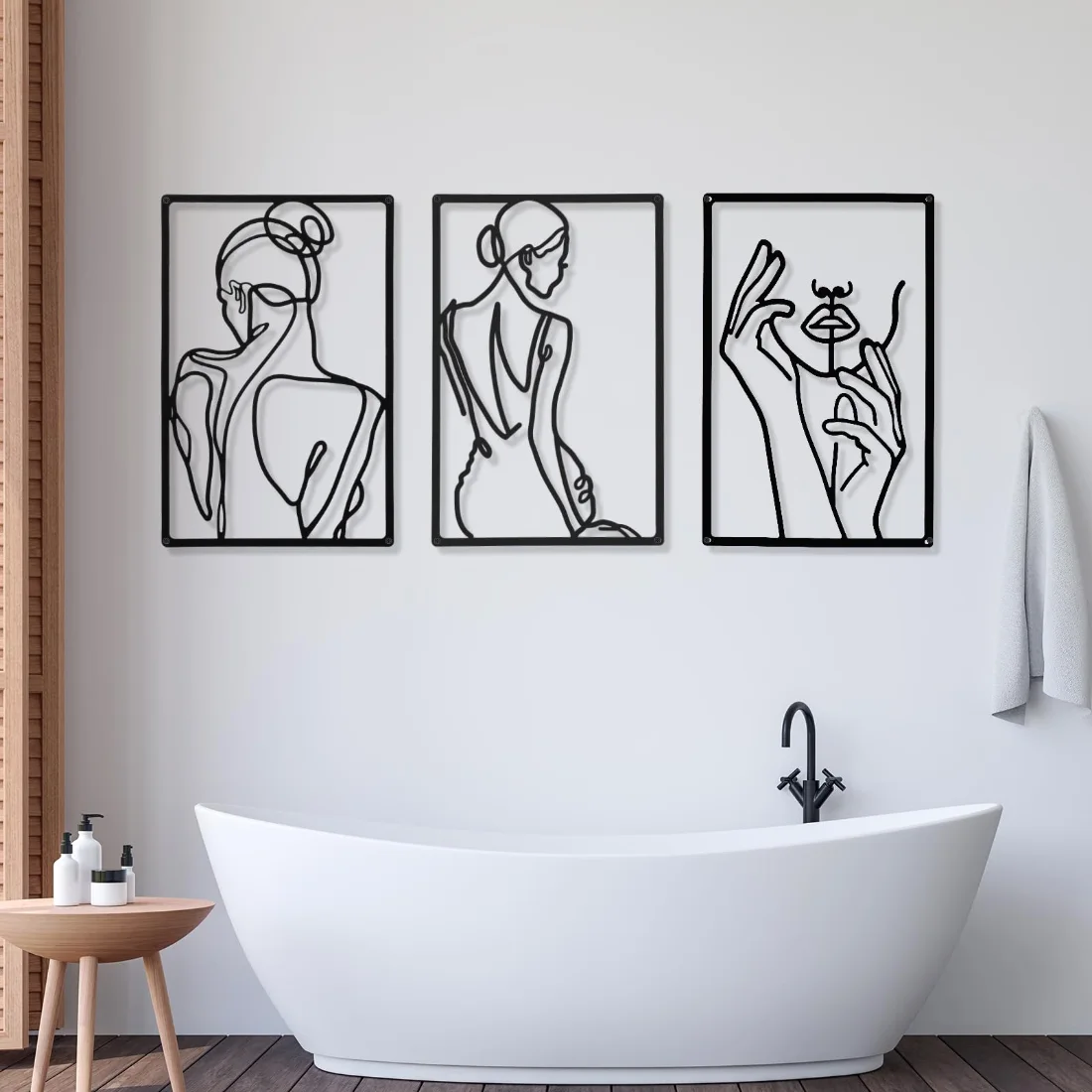 CHENGU Metal minimalist abstract woman wall art, view 5