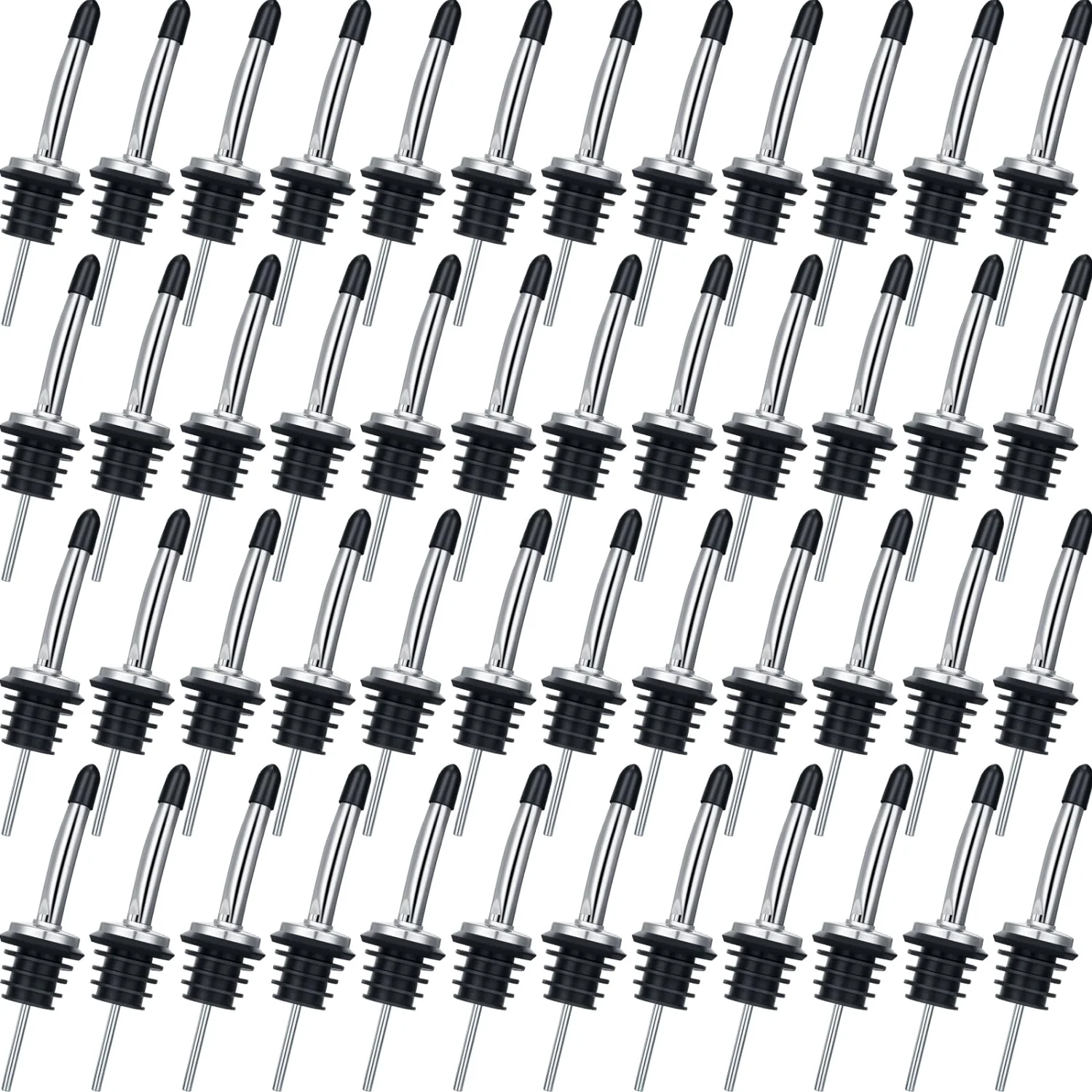 CHENGU Pour spouts and covers, Silver, 48 pcs