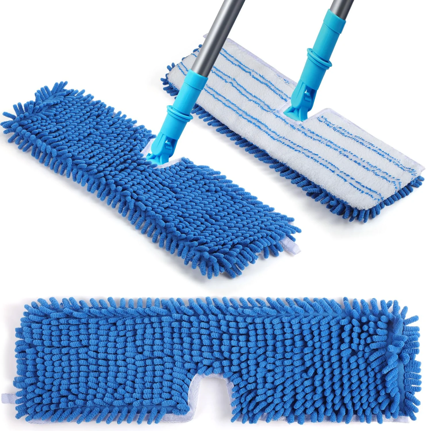 CHENGU Microfiber flip mop refills, 18 x 5.5 inch, 3 pcs