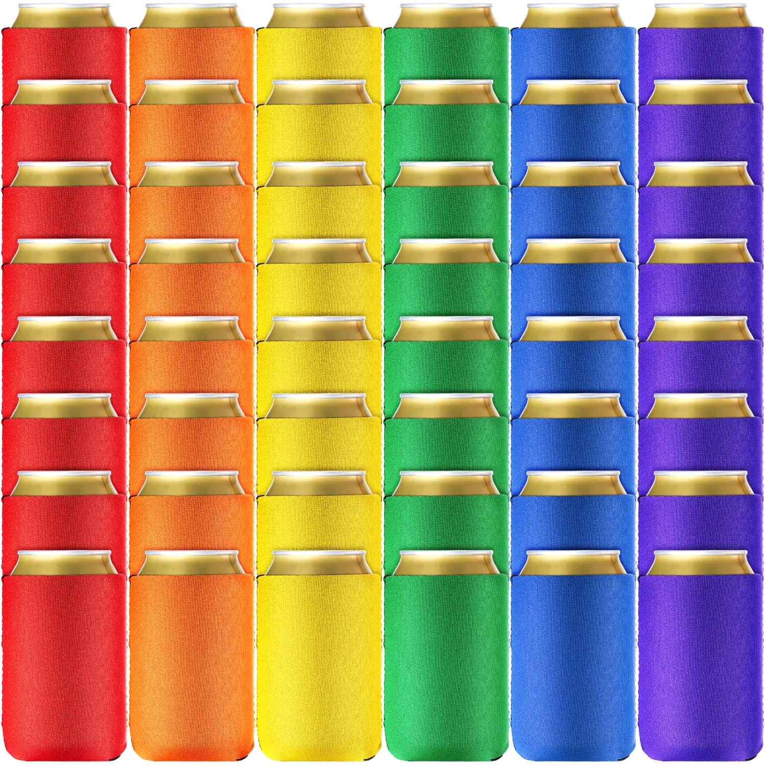 CHENGU Blank neoprene can cooler sleeves, Multicolor, 60 pcs